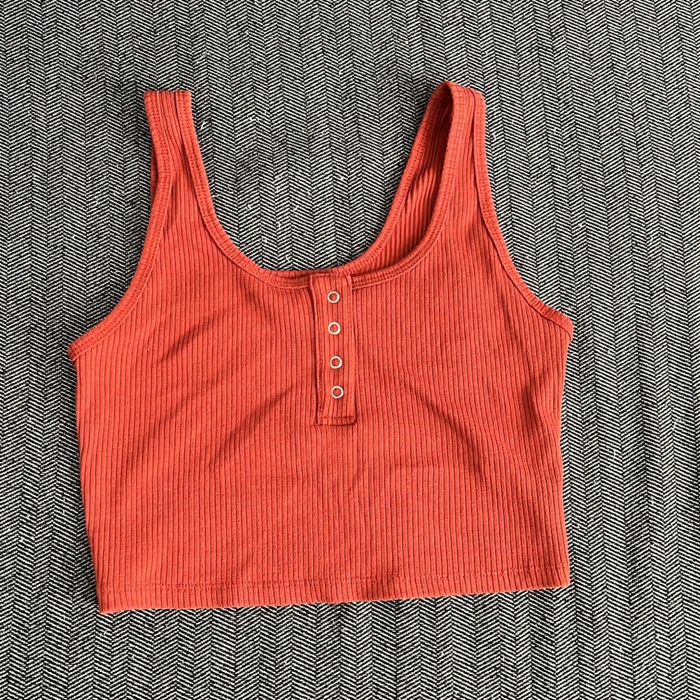 Basic Orange Cami Crop, XS.